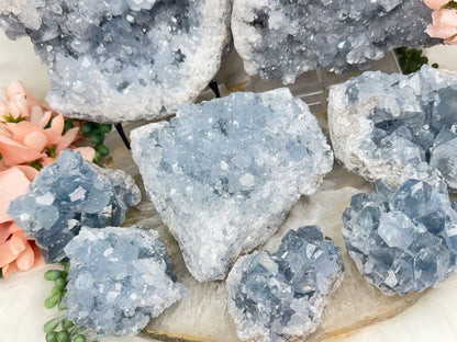 Blue Celestite Clusters