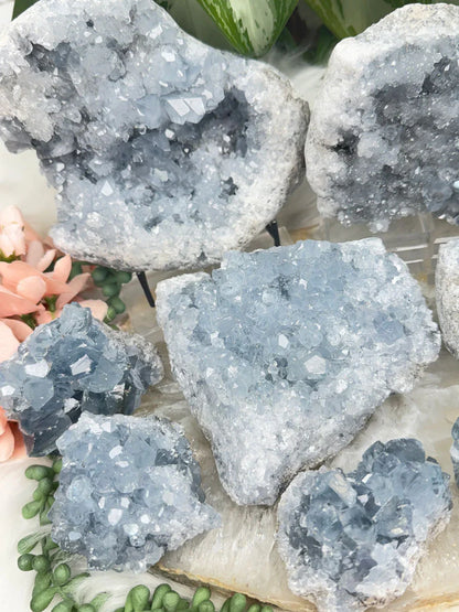 Blue Celestite Clusters