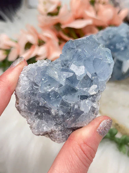 Blue Celestite Clusters