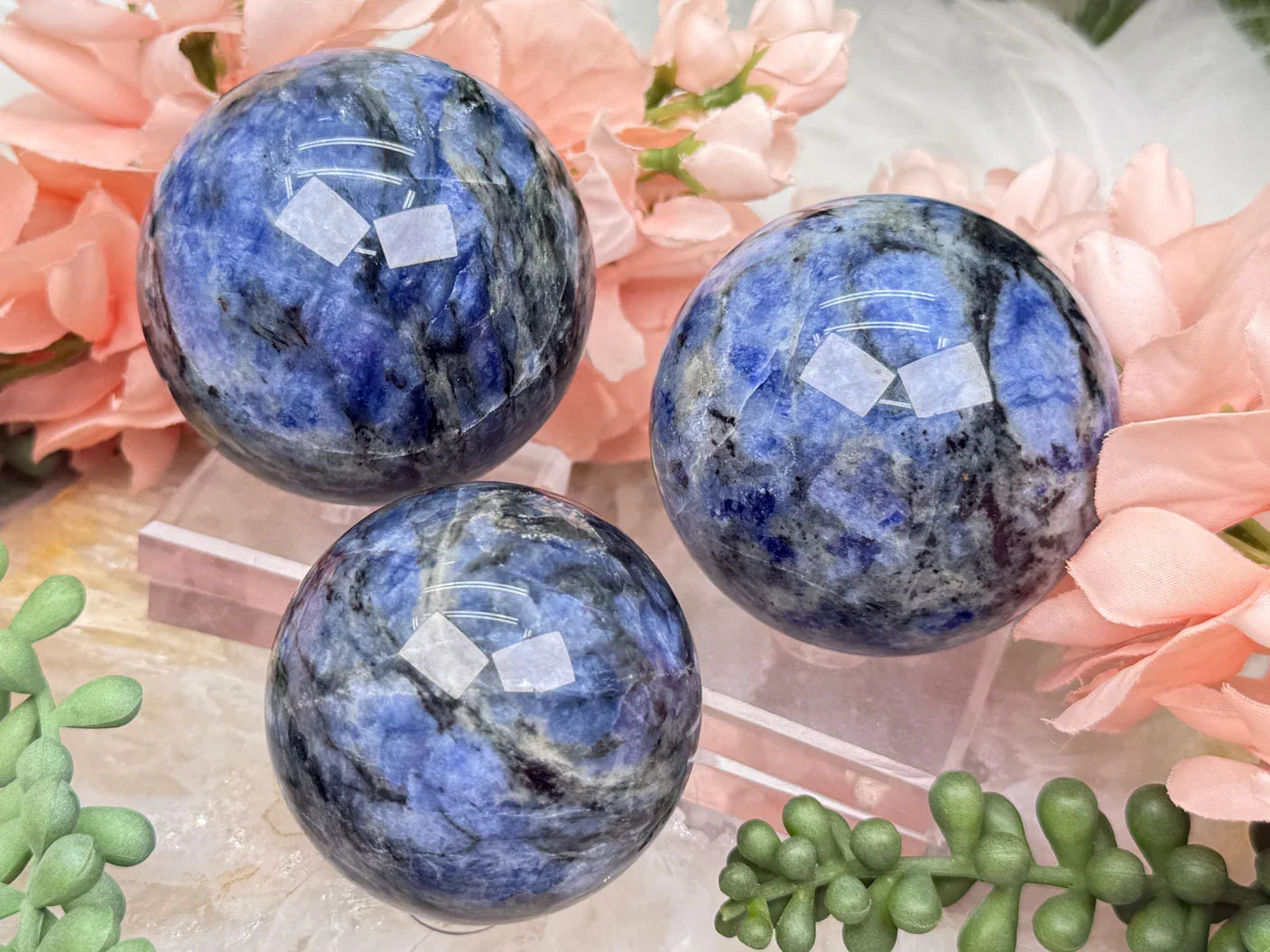 Blue Iolite Spheres