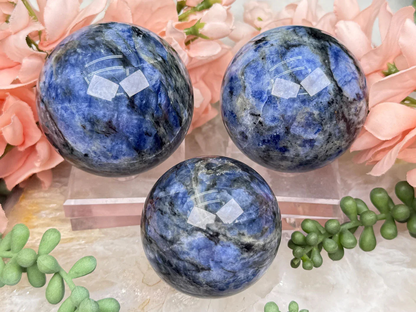 Blue Iolite Spheres