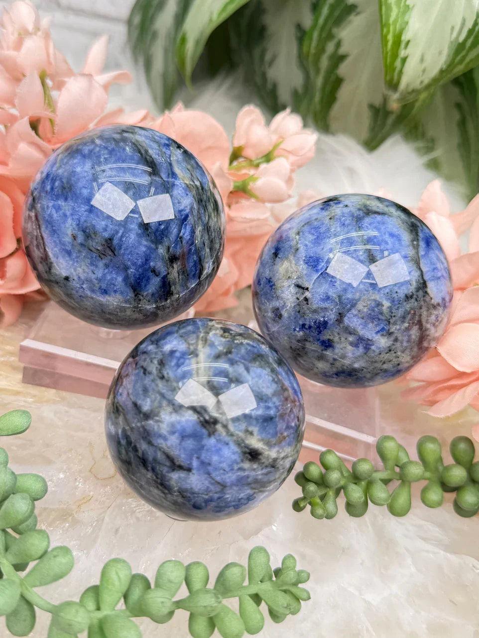 Blue Iolite Spheres