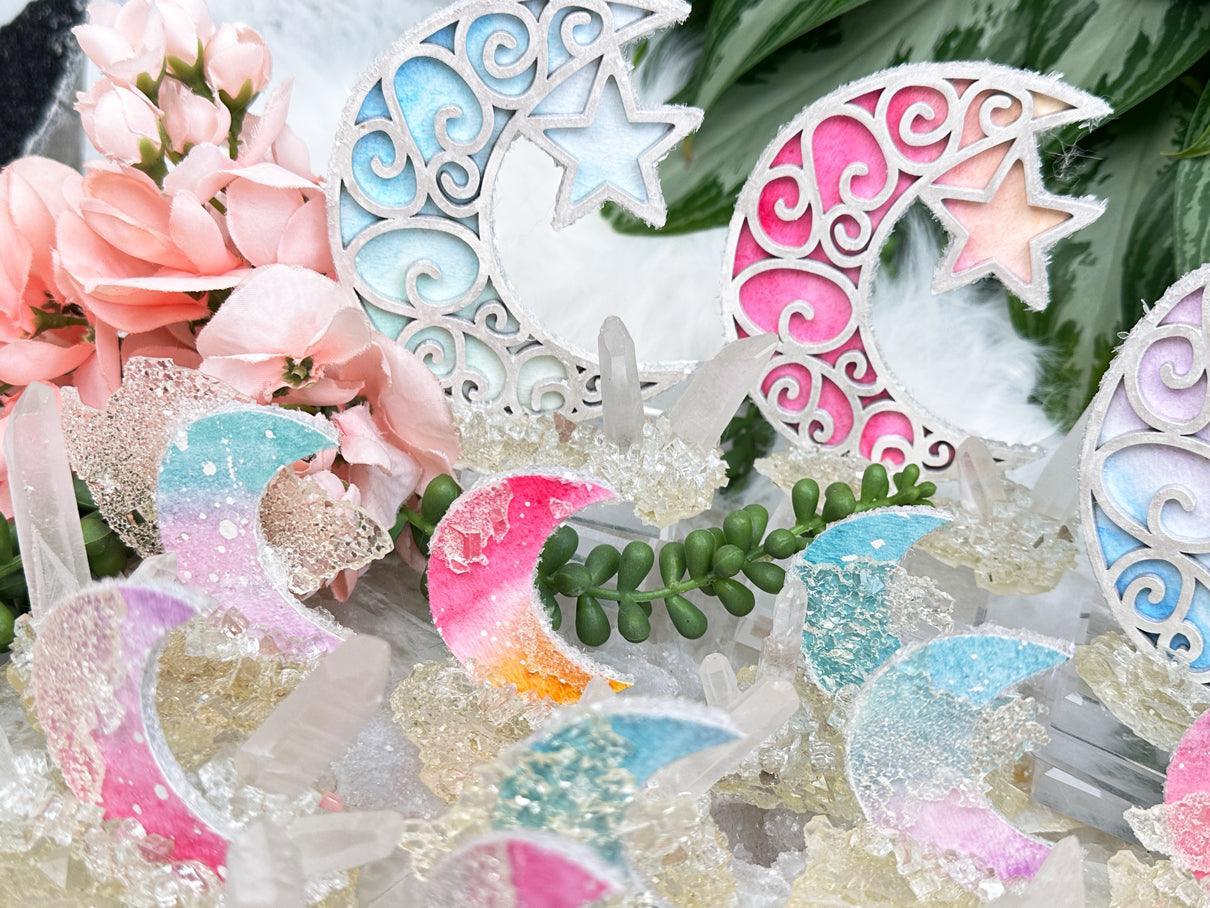 Resin Quartz Crystal Moons