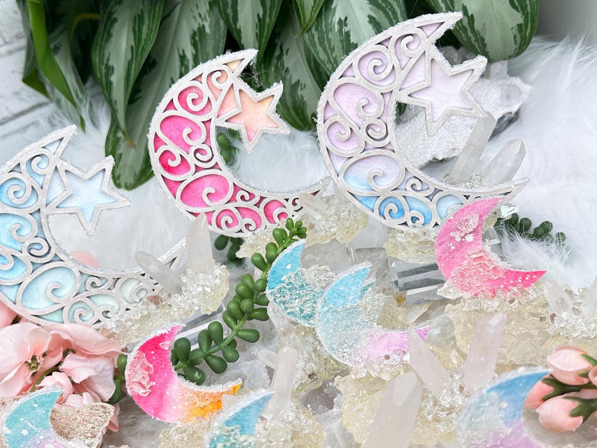 Resin Quartz Crystal Moons