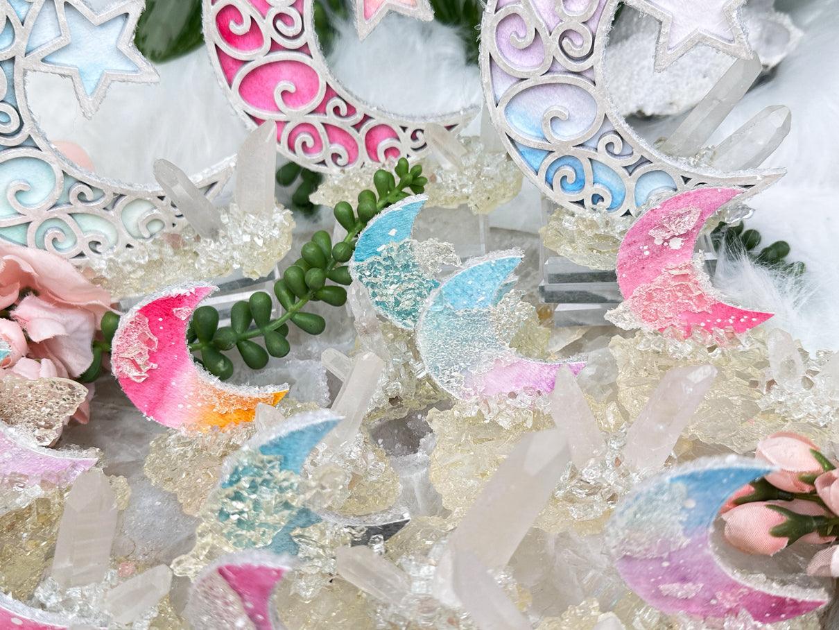 Resin Quartz Crystal Moons