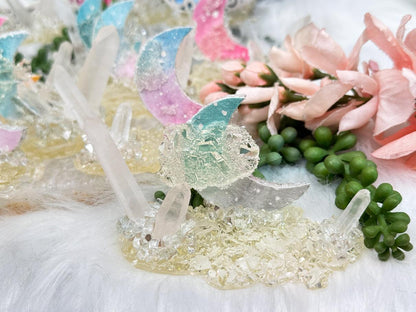 Resin Quartz Crystal Moons