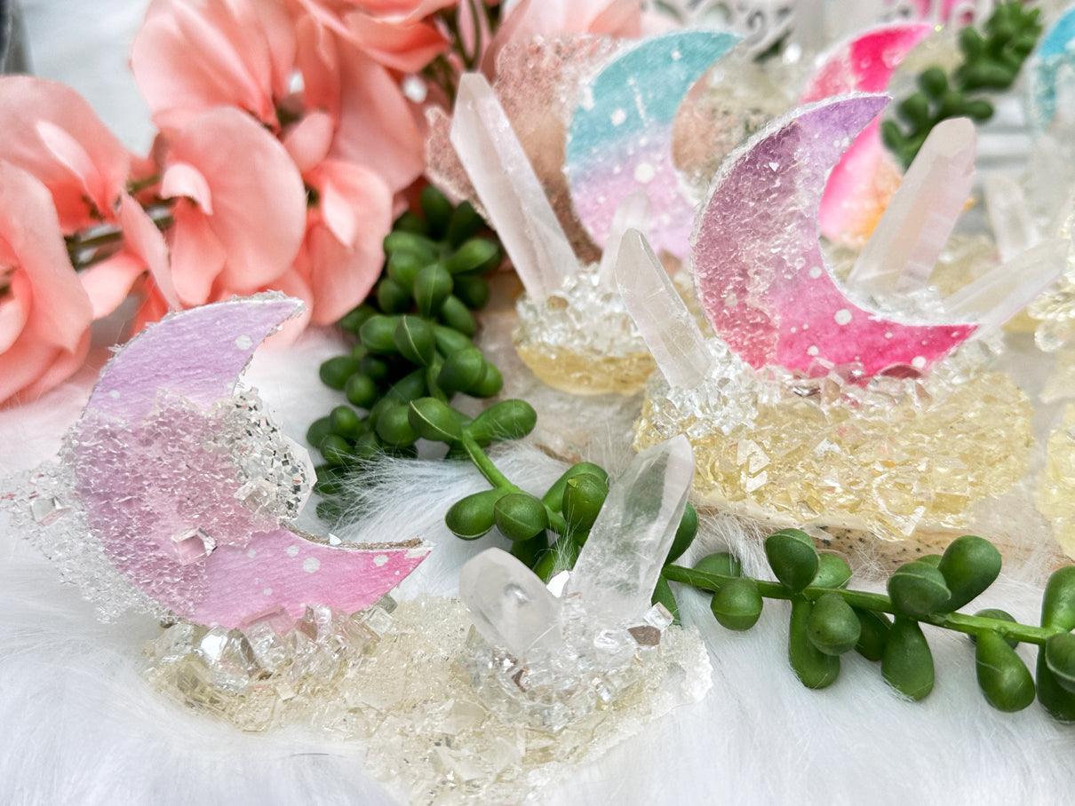 Resin Quartz Crystal Moons