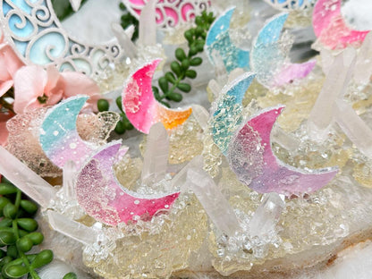 Resin Quartz Crystal Moons