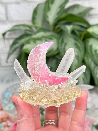 Resin Quartz Crystal Moons