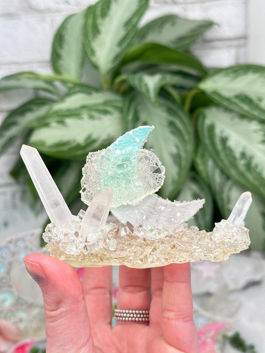 Resin Quartz Crystal Moons