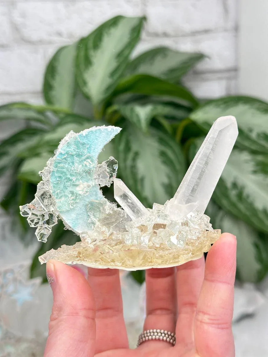 Resin Quartz Crystal Moons