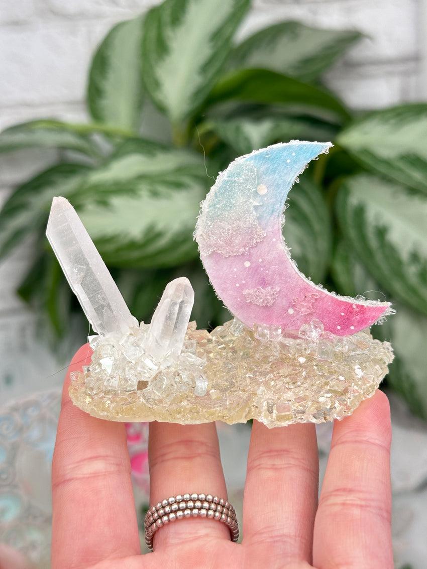Resin Quartz Crystal Moons