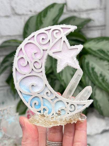 Resin Quartz Crystal Moons