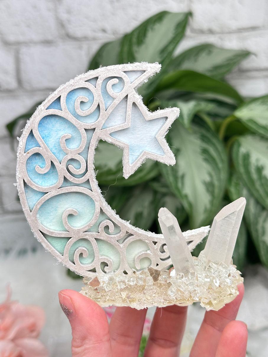 Resin Quartz Crystal Moons