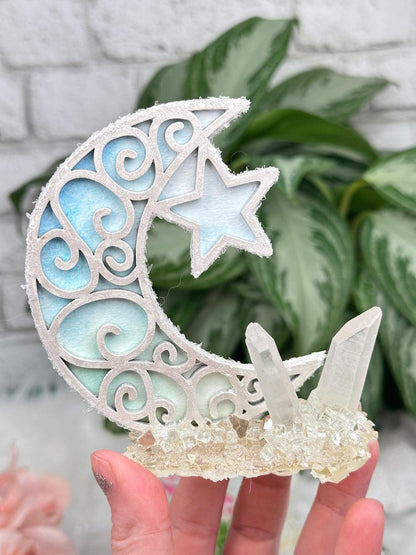 Resin Quartz Crystal Moons