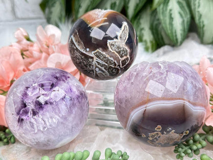 Purple Amethyst Geode Spheres