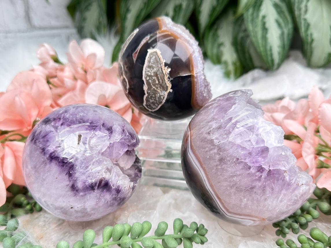 Purple Amethyst Geode Spheres