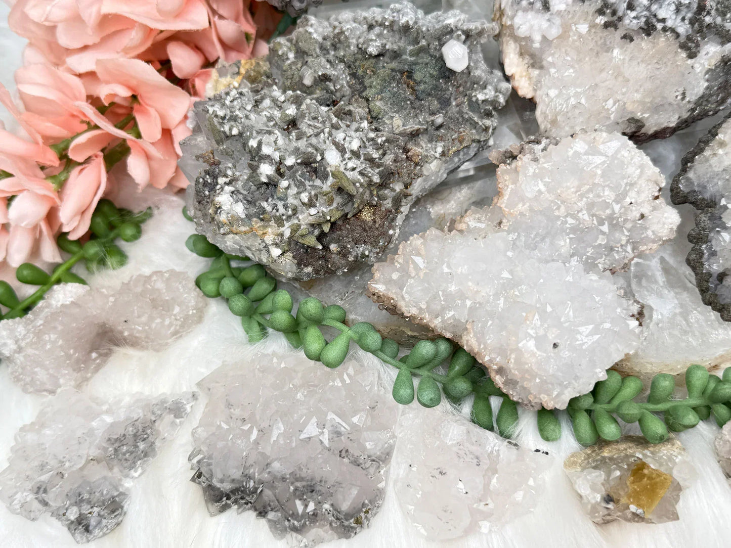 Moroccan Quartz Calcite Clusters