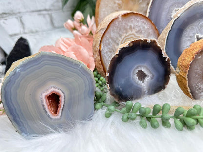 Standing Natural Geode Slices