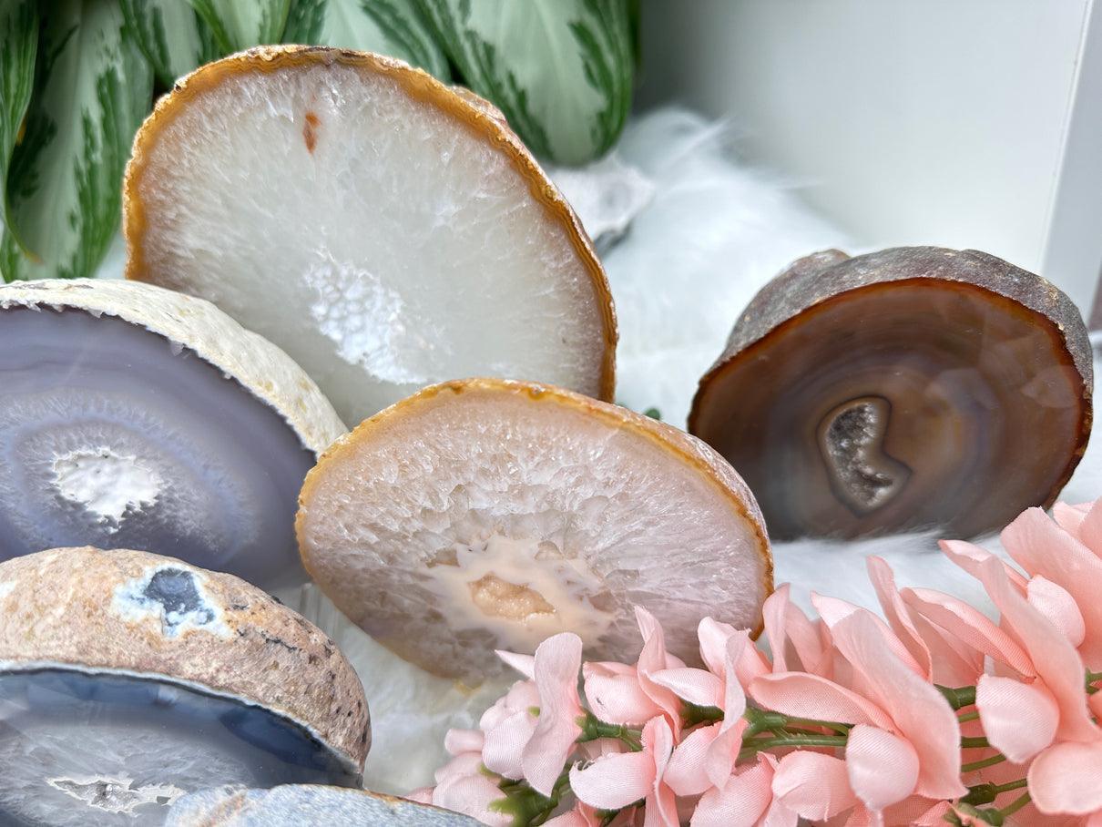 Standing Natural Geode Slices