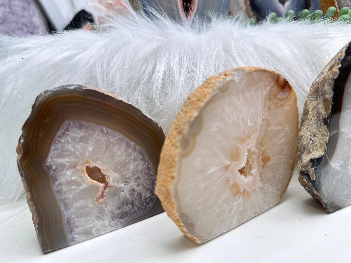 Standing Natural Geode Slices