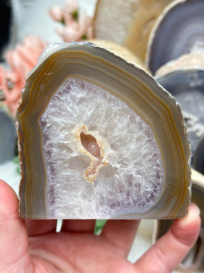 Standing Natural Geode Slices