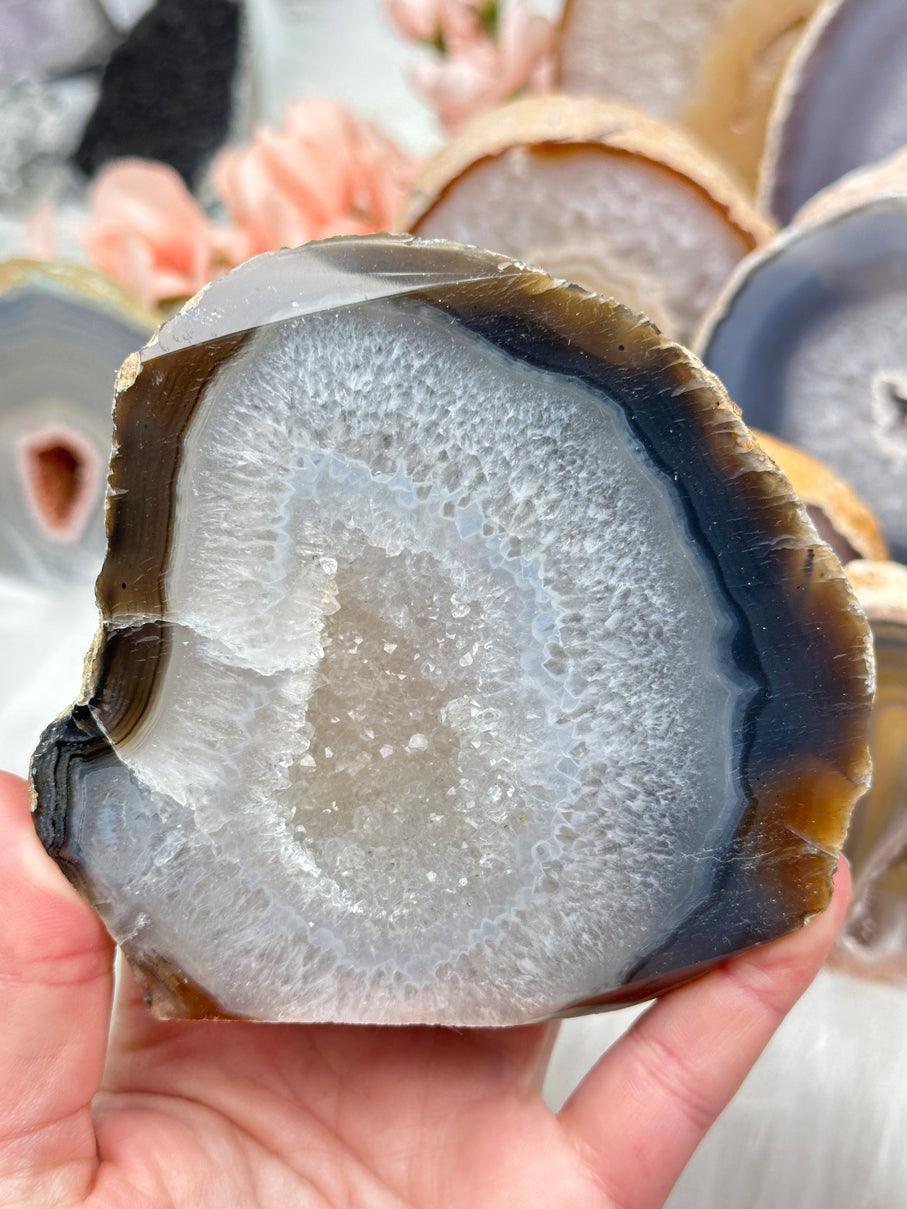 Standing Natural Geode Slices