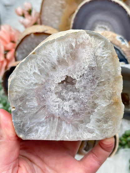 Standing Natural Geode Slices