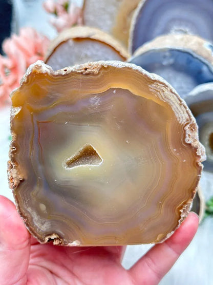 Standing Natural Geode Slices