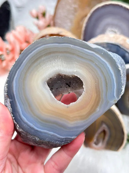 Standing Natural Geode Slices