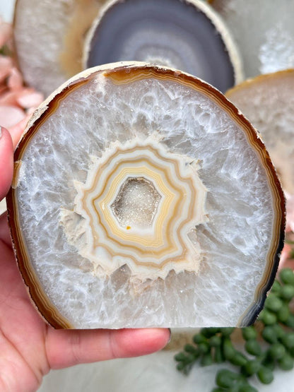 Standing Natural Geode Slices