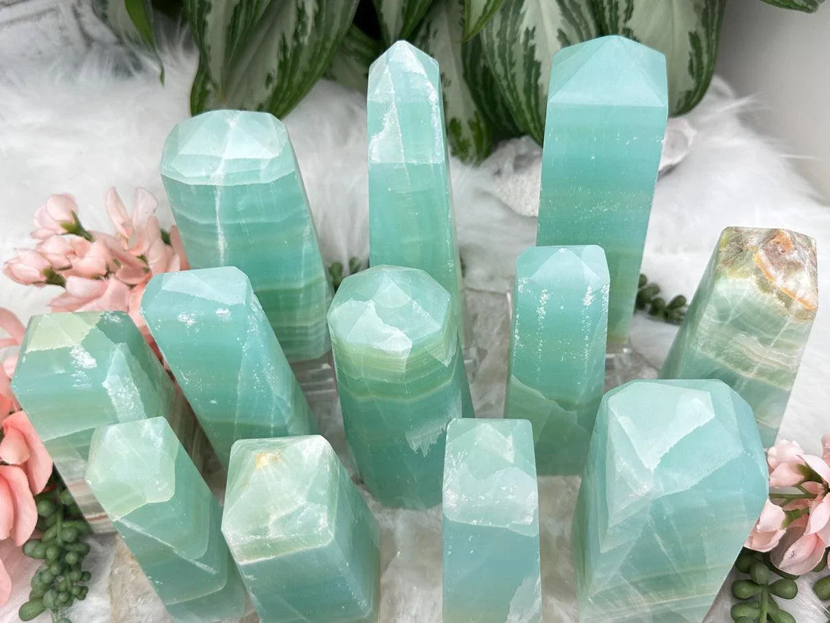 Teal Calcite Points
