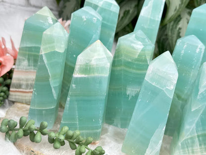 Teal Calcite Points