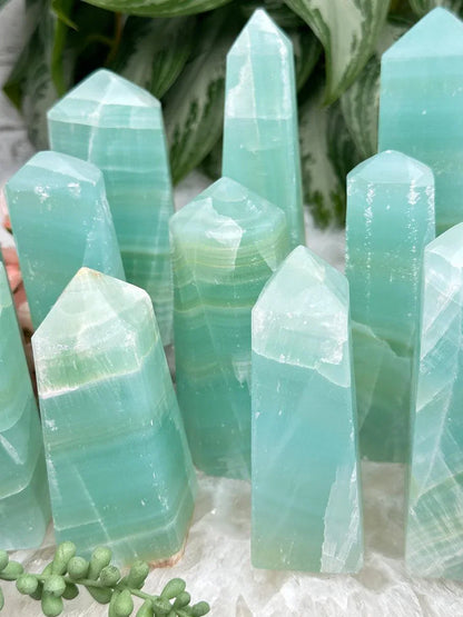 Teal Calcite Points