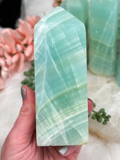 Teal Calcite Points