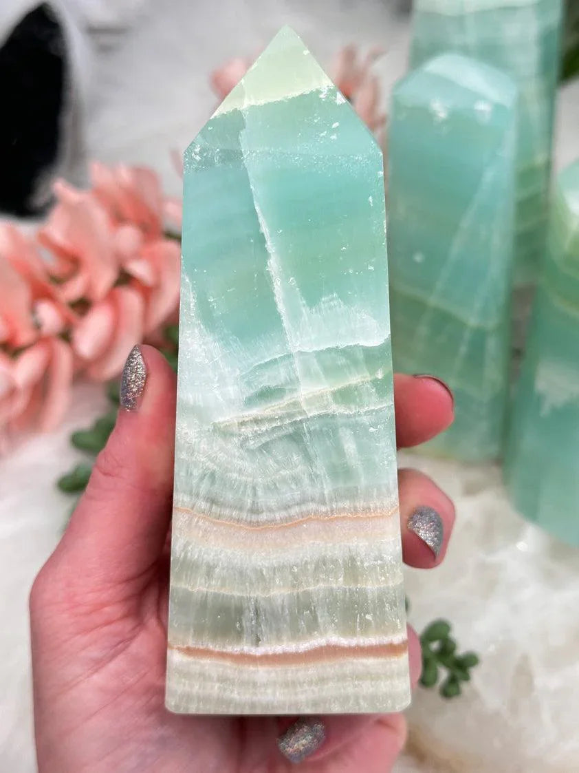 Teal Calcite Points