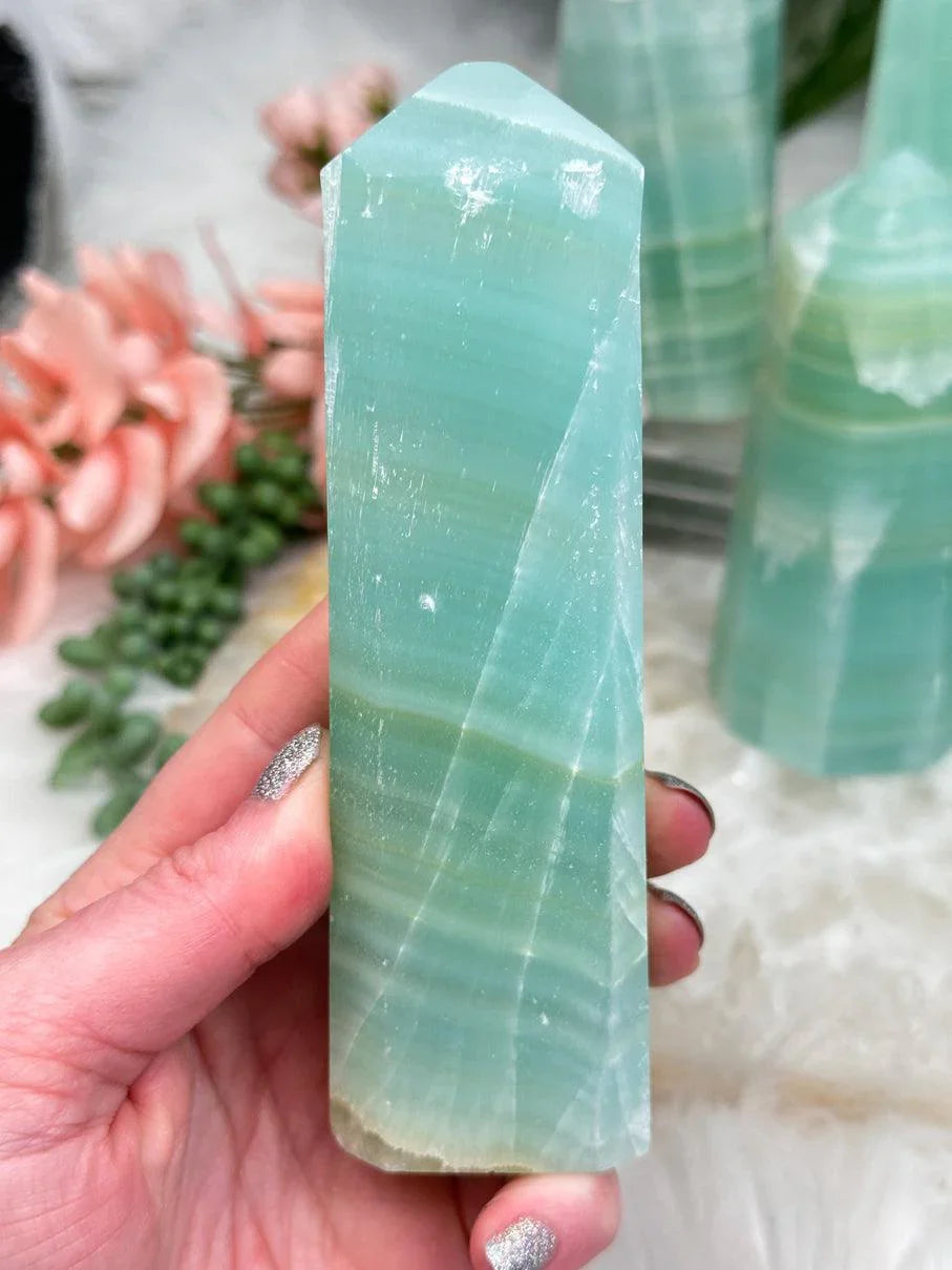 Teal Calcite Points