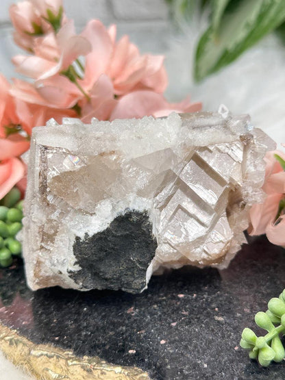 Apophyllite Over Optical Calcite