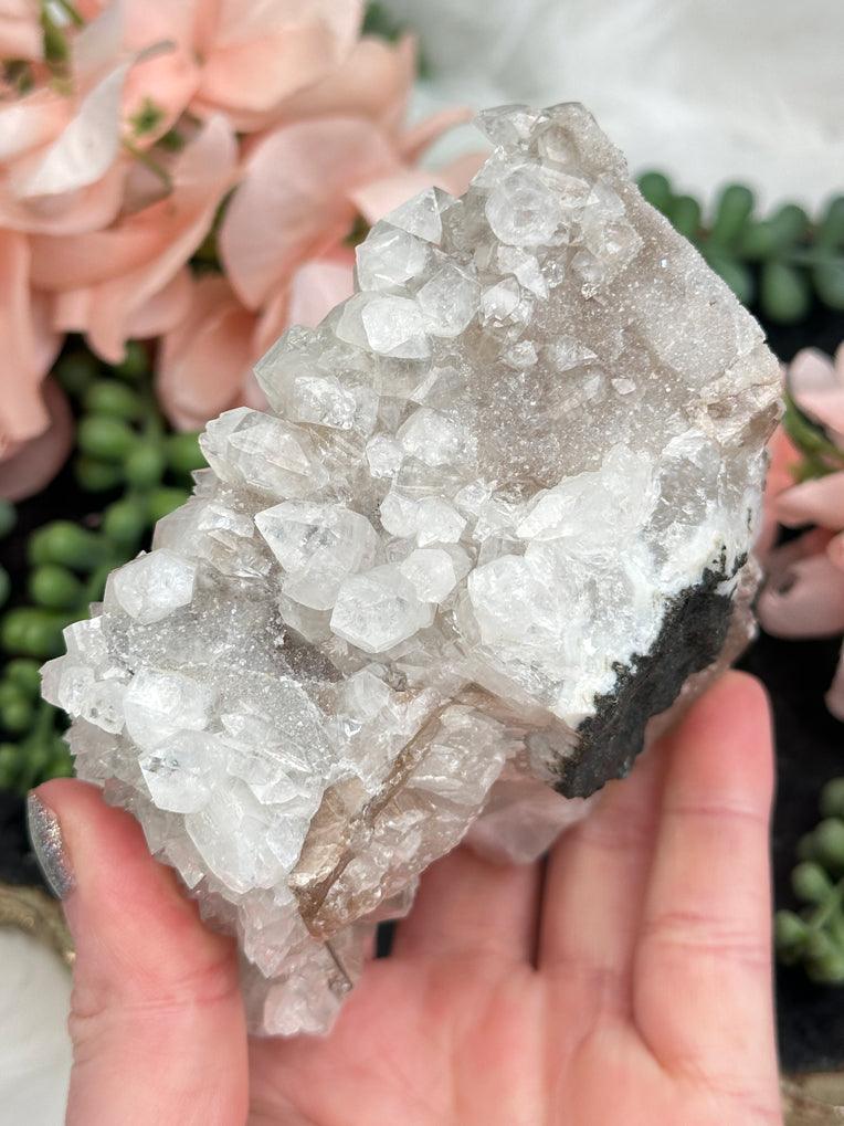 Apophyllite Over Optical Calcite