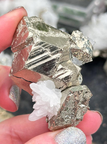Peru White Quartz Pyrite