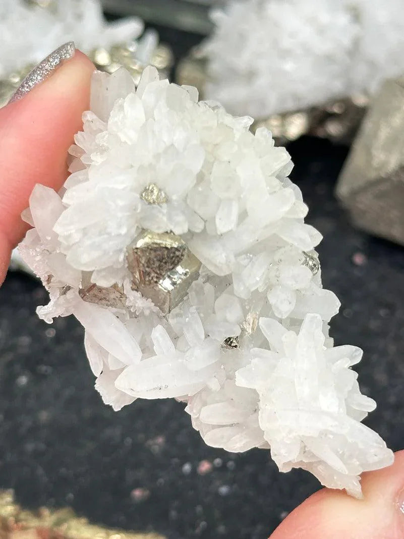 Peru White Quartz Pyrite