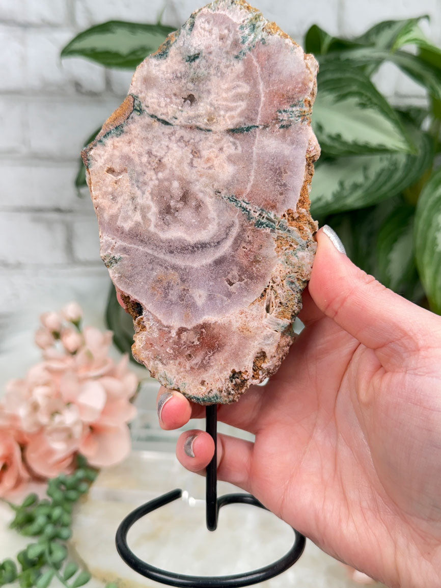 Brazil Pink Amethyst on Stands