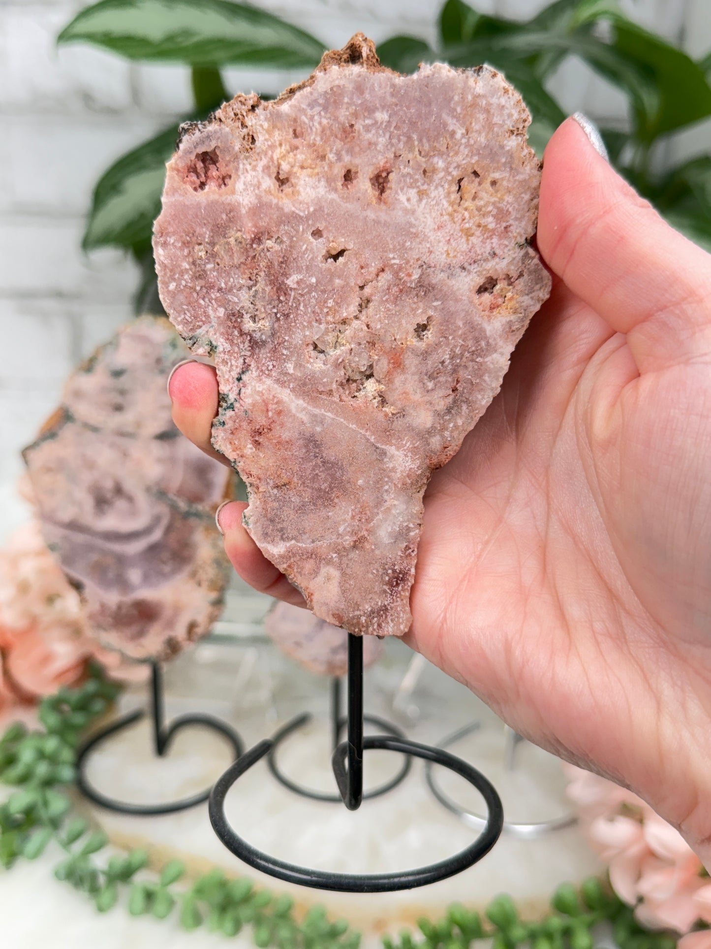 Brazil Pink Amethyst on Stands