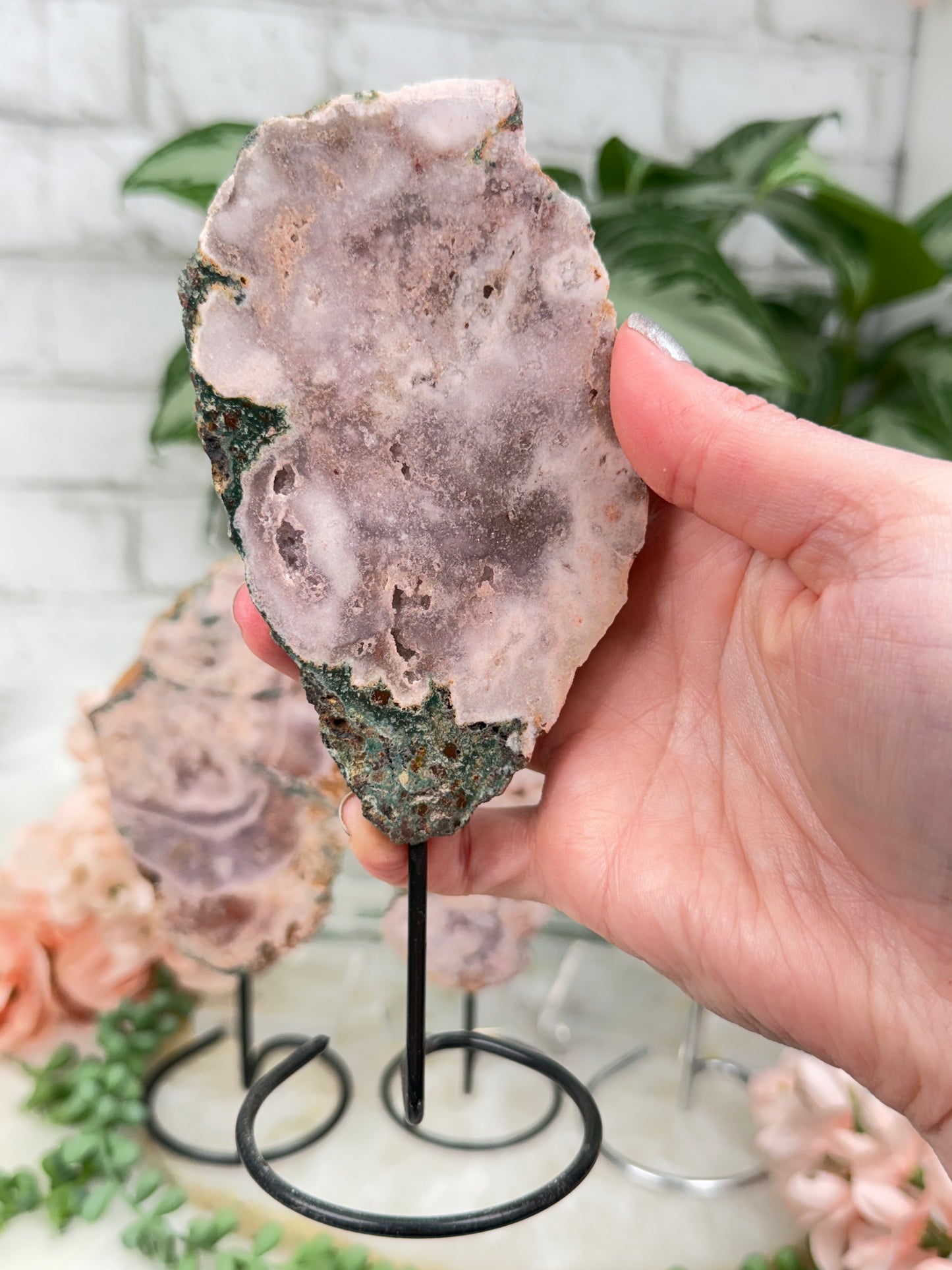Brazil Pink Amethyst on Stands