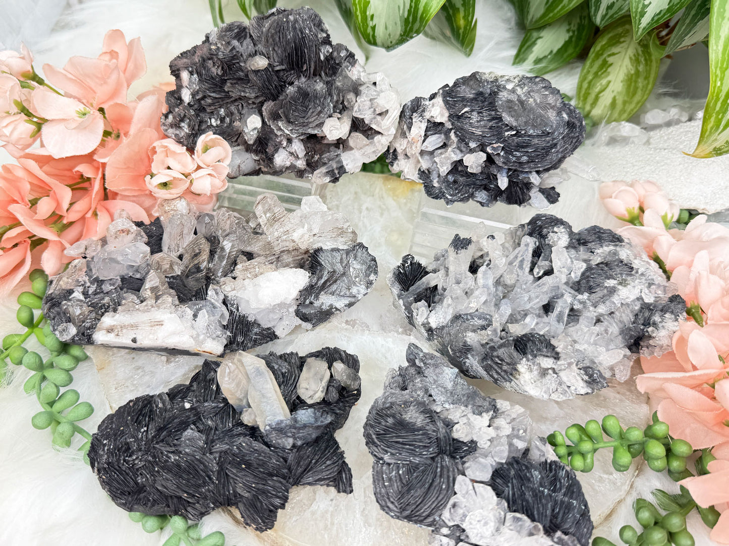 Hematite Rose & Quartz Clusters