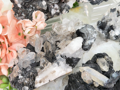 Hematite Rose & Quartz Clusters