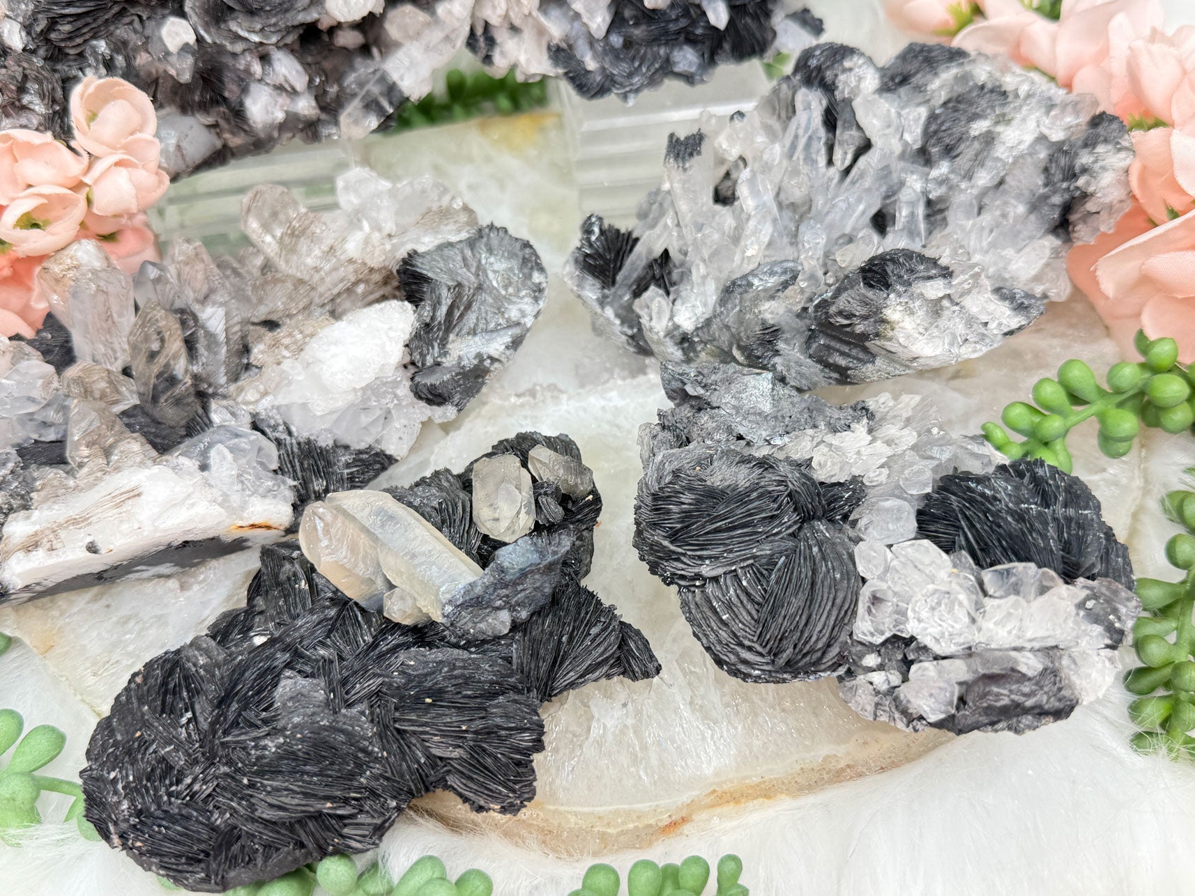 rare-hematite-rose-clear-quartz-crystal-clusters