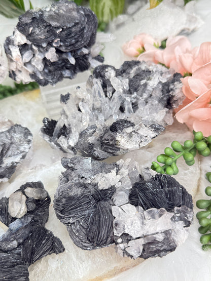 Hematite Rose & Quartz Clusters