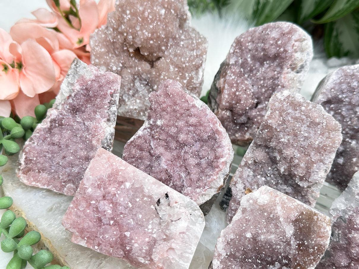 Pink Hue Amethyst Clusters