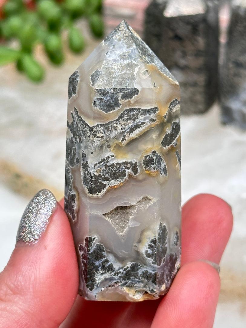 Marcasite in Chalcedony Points